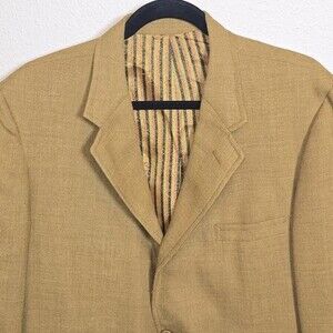 Vintage 1970s Cricketeer Linen Sport Coat Union Made Blazer Men’s 42R